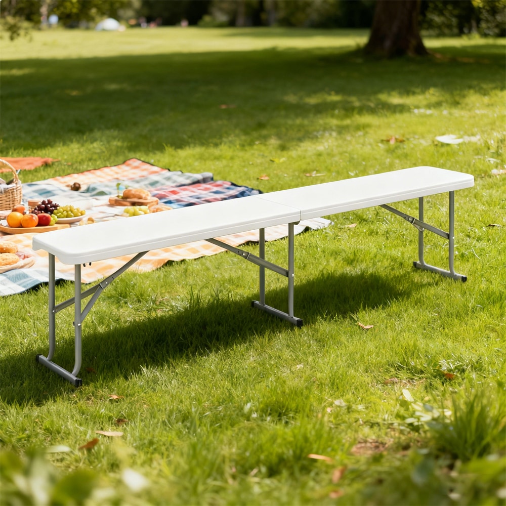 Folding Plastic Bench For Picnic And Camping With Carry Handle_voghion.com